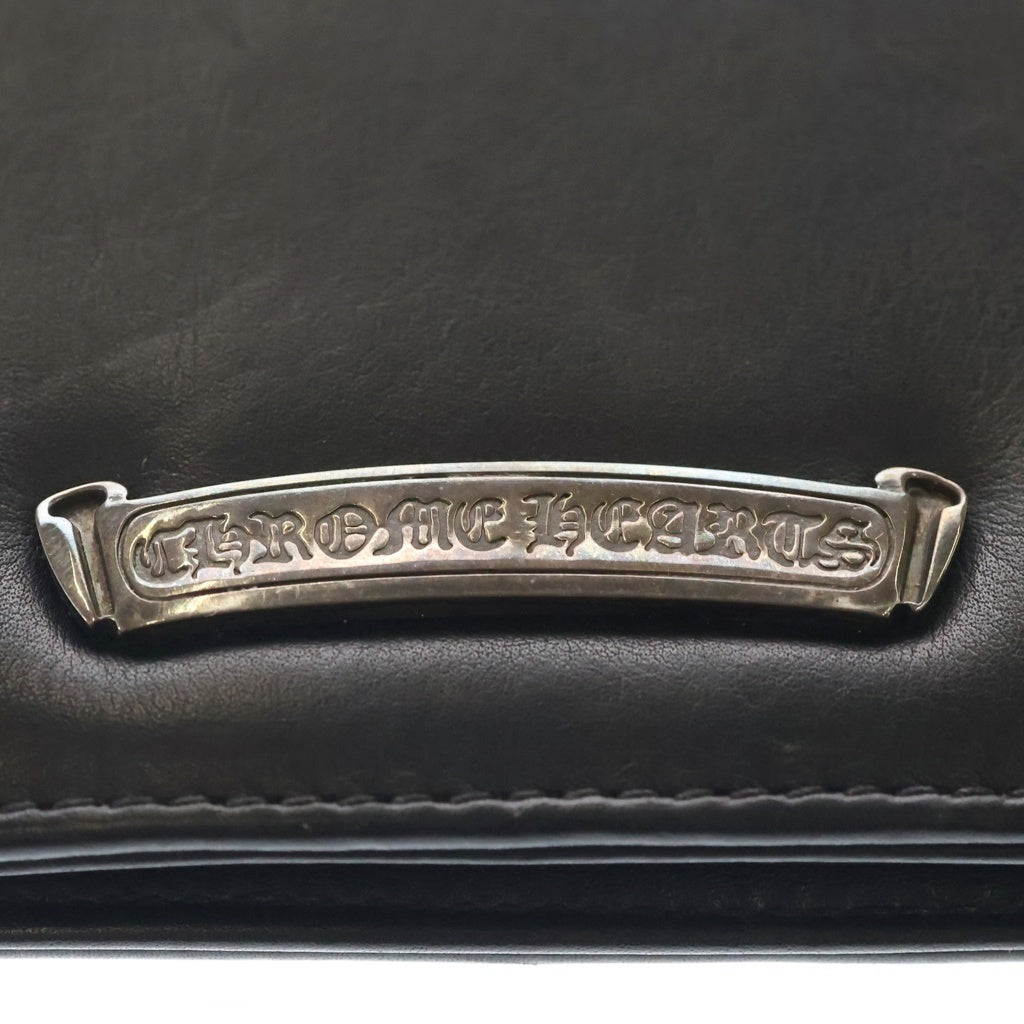 CHROME HEARTS(クロムハーツ) スモールCH付き レザークラッチバッグ ハンドバッグ ブラック
