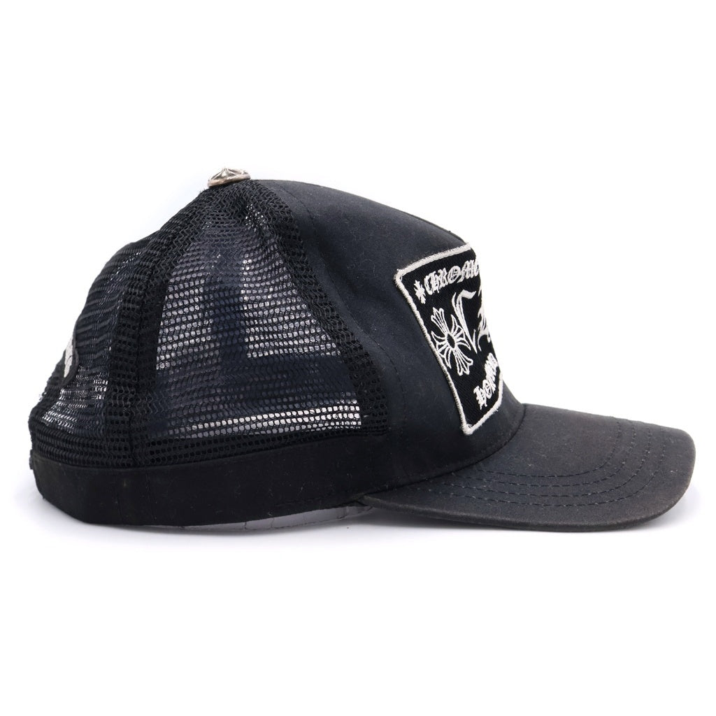 CHROME HEARTS(クロムハーツ) TRUCKER CAP CHパッチクロスボール付メッシュ帽子 ブラック/ホワイト