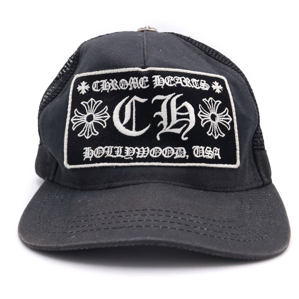 CHROME HEARTS(クロムハーツ) TRUCKER CAP CHパッチクロスボール付メッシュ帽子 ブラック/ホワイト