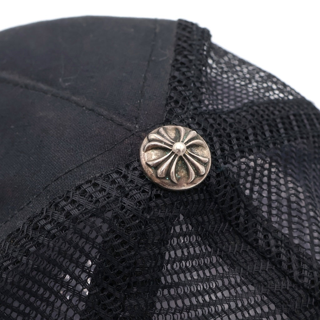 CHROME HEARTS(クロムハーツ) TRUCKER CAP CHパッチクロスボール付メッシュ帽子 ブラック/ホワイト