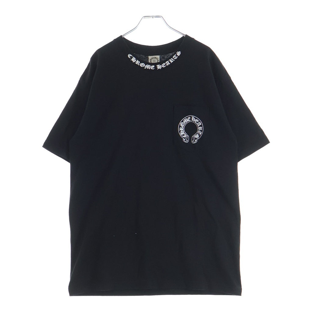 CHROME HEARTS(クロムハーツ) OLD バックフローラルクロスプリント クルーネック半袖Tシャツカットソー ブラック