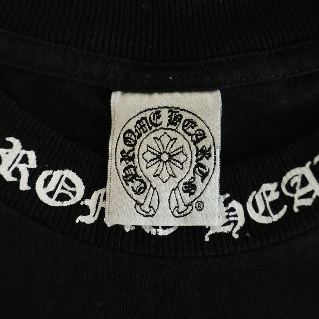 CHROME HEARTS(クロムハーツ) OLD バックフローラルクロスプリント クルーネック半袖Tシャツカットソー ブラック