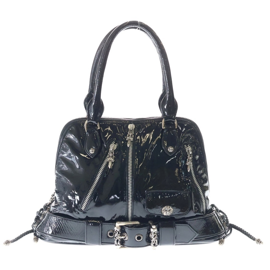 CHROME HEARTS(クロムハーツ) MODEAN PATENT LEATHER レザーライダース ショルダーハンドバッグ ブラック