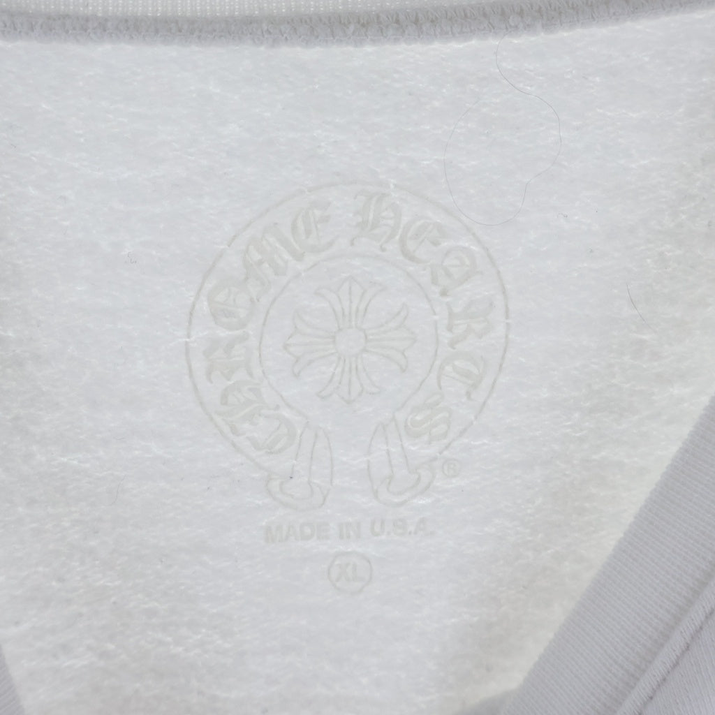 CHROME HEARTS(クロムハーツ) SWTSHRT PLVR 袖フローラルバックホースシュープリントスウェット ホワイト