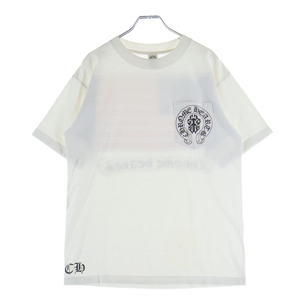CHROME HEARTS(クロムハーツ) OLD AMERICAN FLAG TEE オールド アメリカンフラッグTシャツ 星条旗 ホースシュープリント 半袖カットソー ホワイト