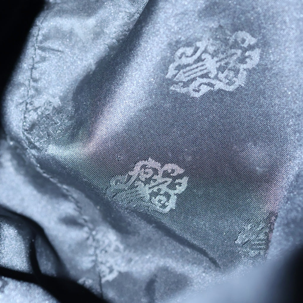 CHROME HEARTS(クロムハーツ) DRW STRNG SACK CRS PATCH クロスパッチドローストリングサックレザー巾着ハンドバッグ ブラック