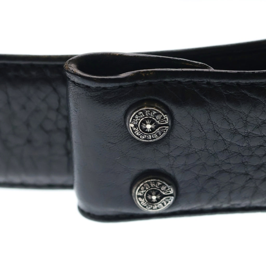 CHROME HEARTS(クロムハーツ) 1.5 STRAP 1.5inchスクロールレーベルリベッツ レザーベルト