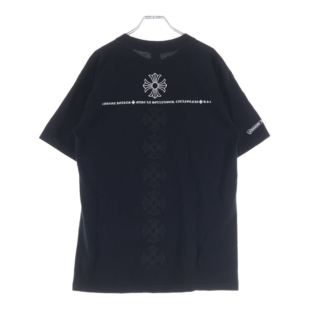 CHROME HEARTS(クロムハーツ) OLD CH Plus Scroll Logo S/S Tee CHプラス スクロールラベルプリント クルーネック半袖Tシャツ ショートスリーブカットソー ブラック