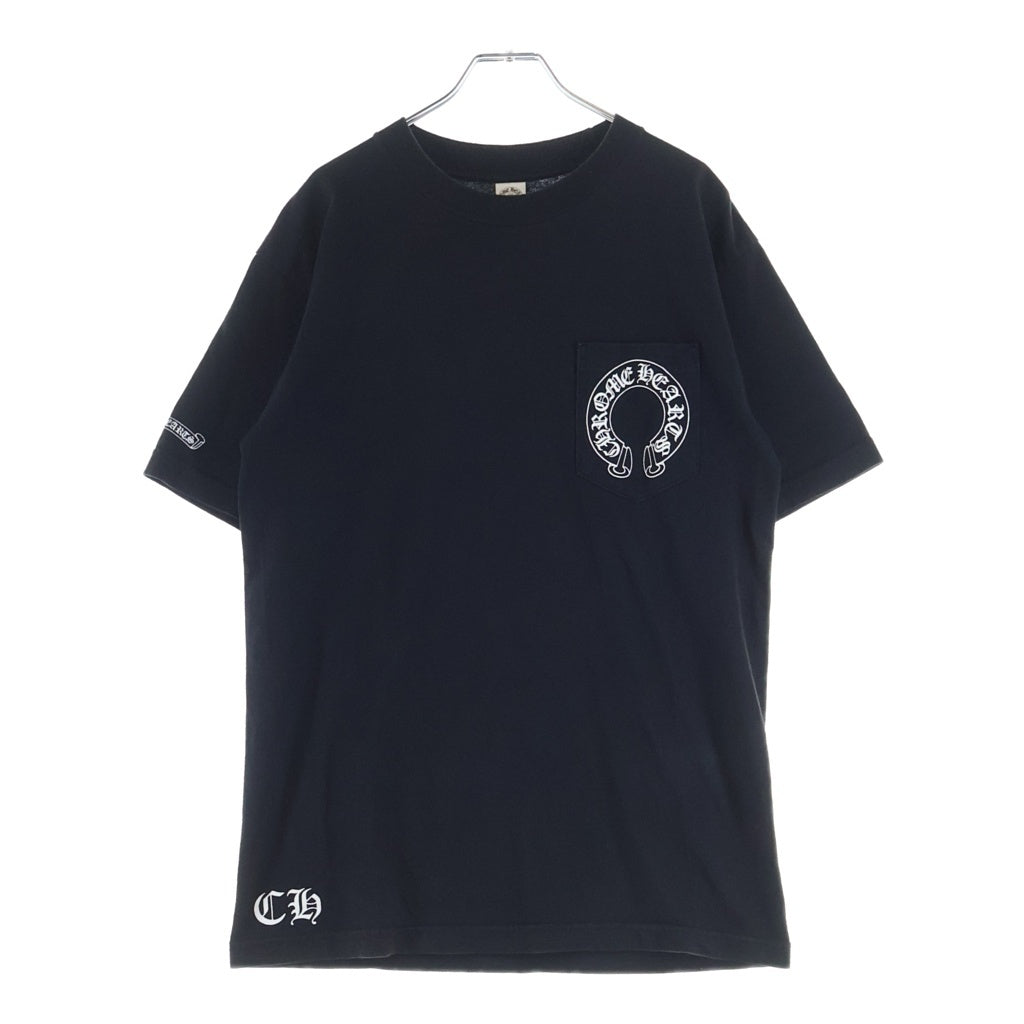 CHROME HEARTS(クロムハーツ) OLD CH Plus Scroll Logo S/S Tee CHプラス スクロールラベルプリント クルーネック半袖Tシャツ ショートスリーブカットソー ブラック