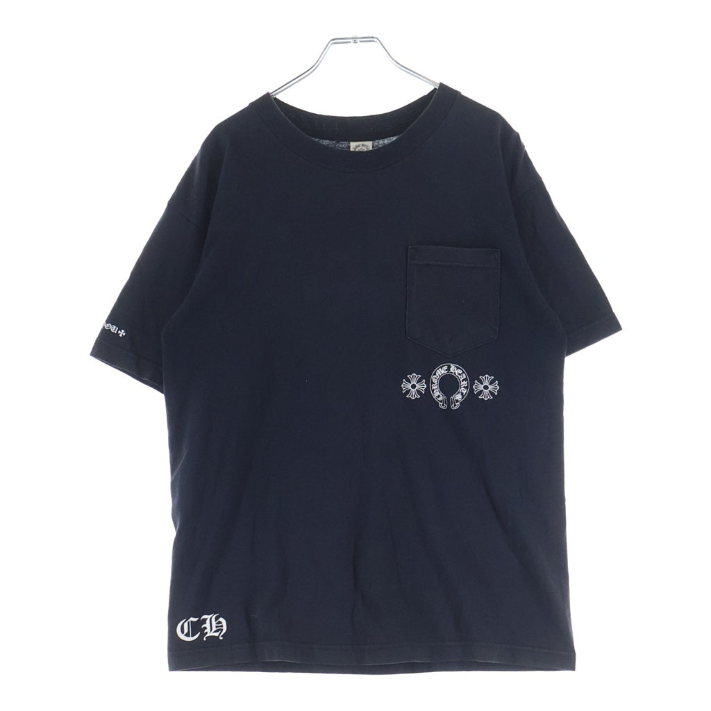 CHROME HEARTS(クロムハーツ) OLD CH Plus Scroll Logo S/S Tee CHプラス スクロールラベルプリント クルーネック半袖Tシャツ ショートスリーブカットソー ブラック