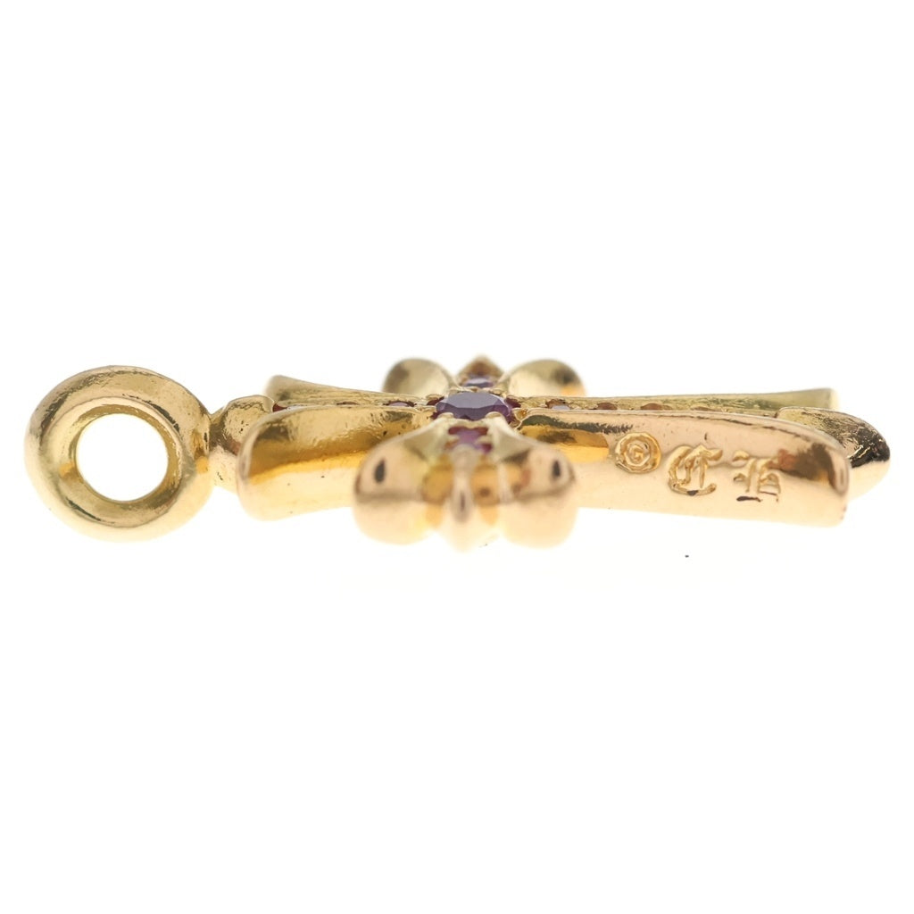 CHROME HEARTS(クロムハーツ) 22K TNY CRSF P SAP タイニーファットクロス PAVEサファイア ペンダントトップ ゴールド