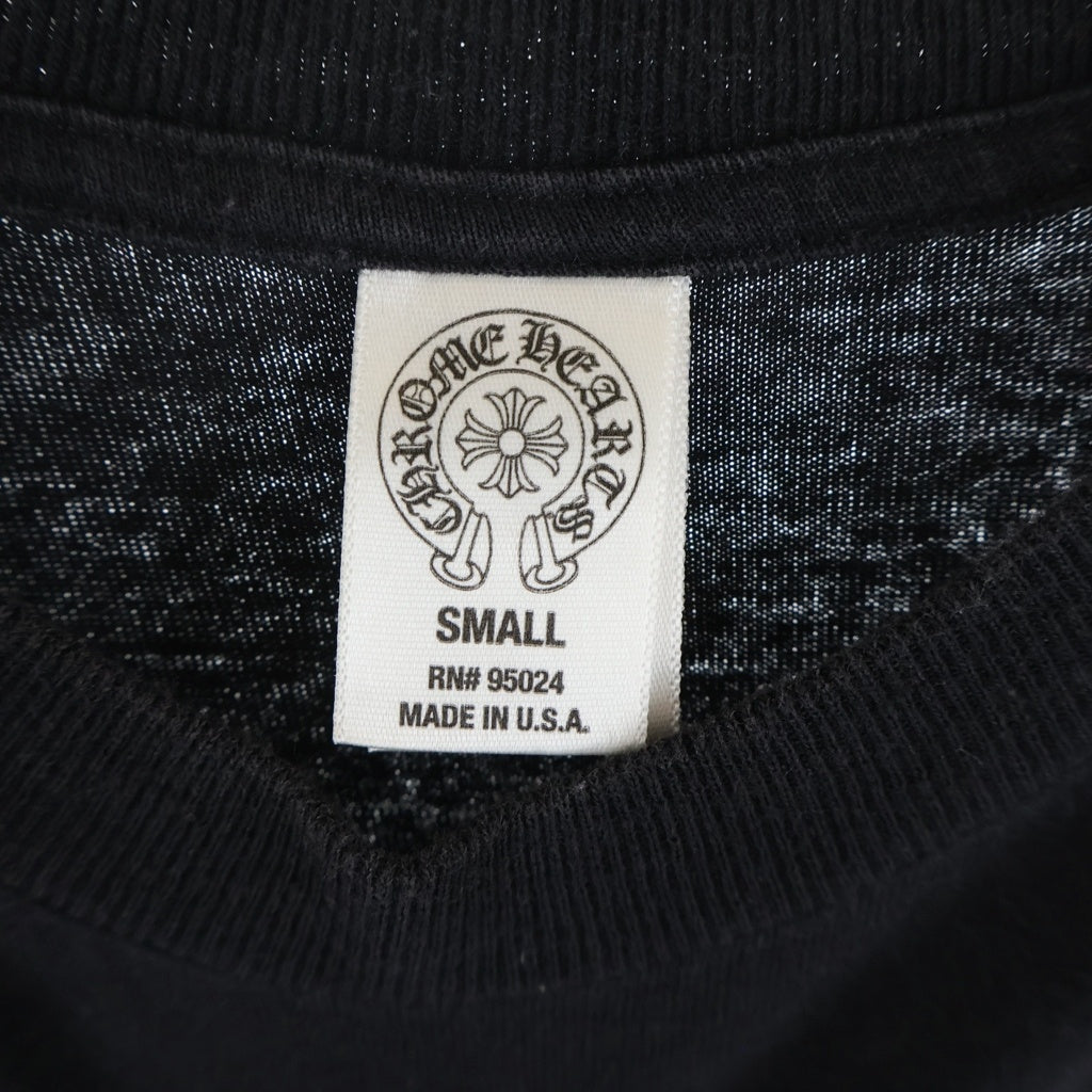 CHROME HEARTS(クロムハーツ) OLD SCROLL LABEL T-SHIRT オールド スクロールラベルプリント クルーネックポケット半袖Tシャツ ブラック