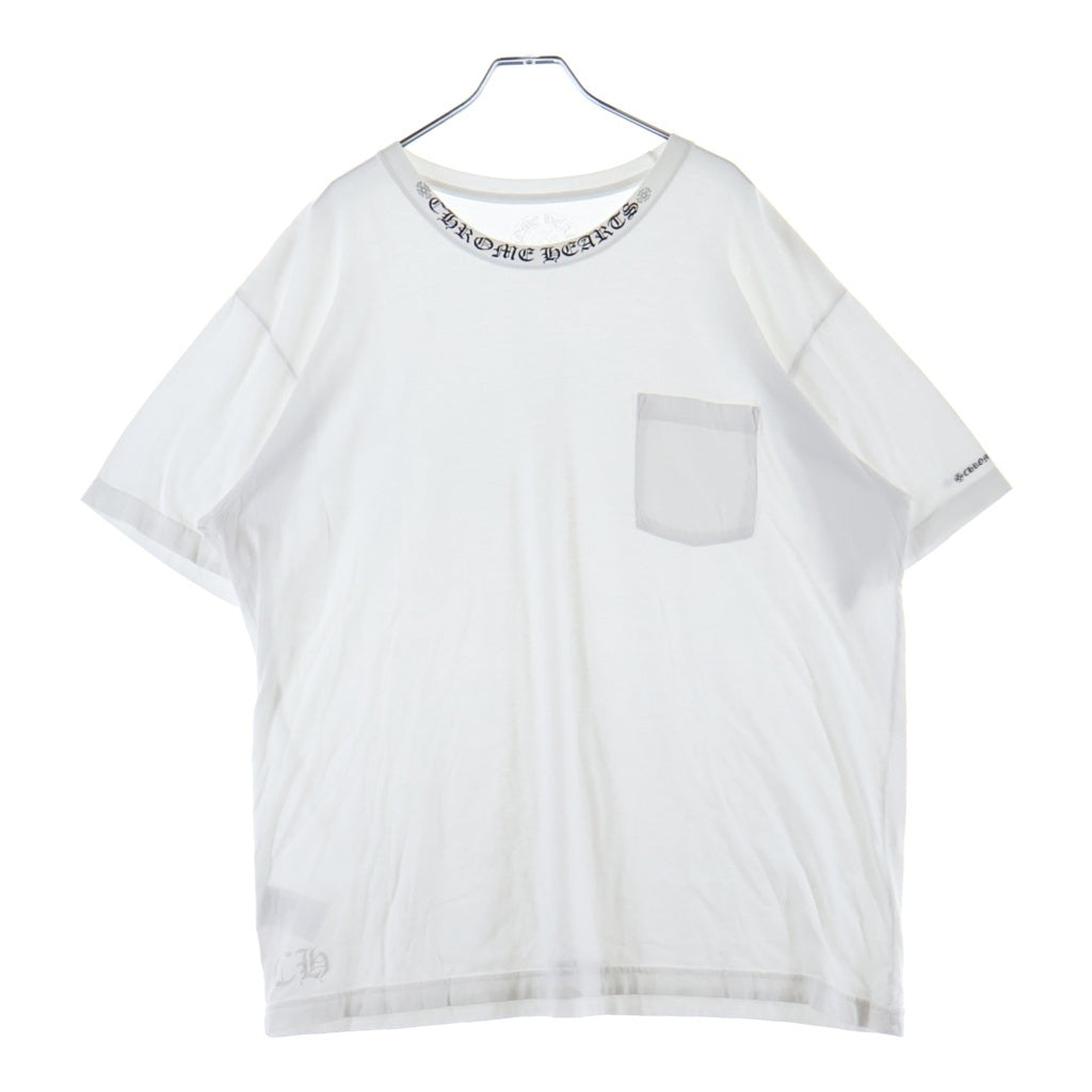 CHROME HEARTS(クロムハーツ) CH T-SHRT 1 ネックロゴプリントTシャツ ホワイト