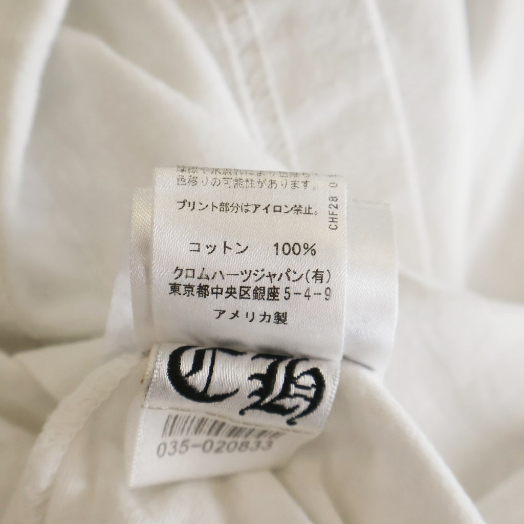 CHROME HEARTS(クロムハーツ) CH T-SHRT 1 ネックロゴプリントTシャツ ホワイト