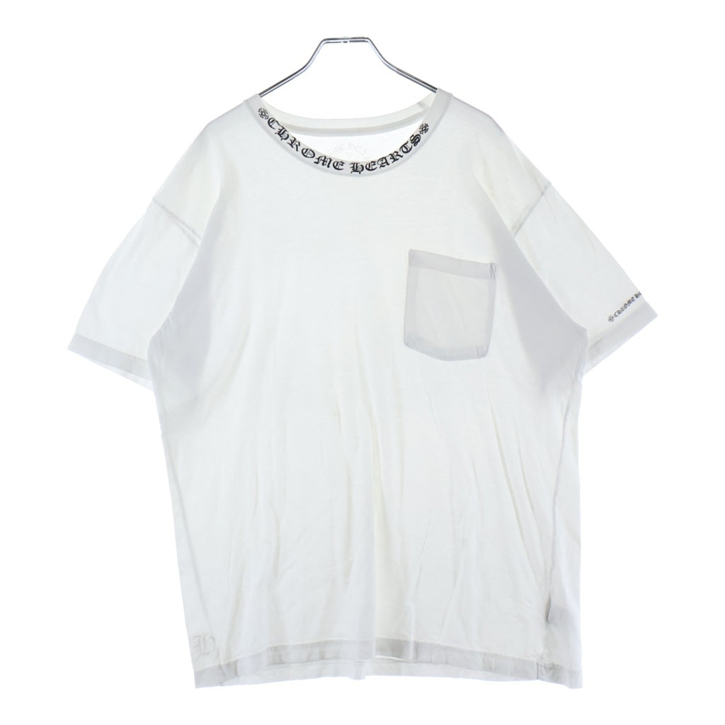 CHROME HEARTS(クロムハーツ) CH T-SHRT 1 ネックロゴプリントTシャツ ホワイト