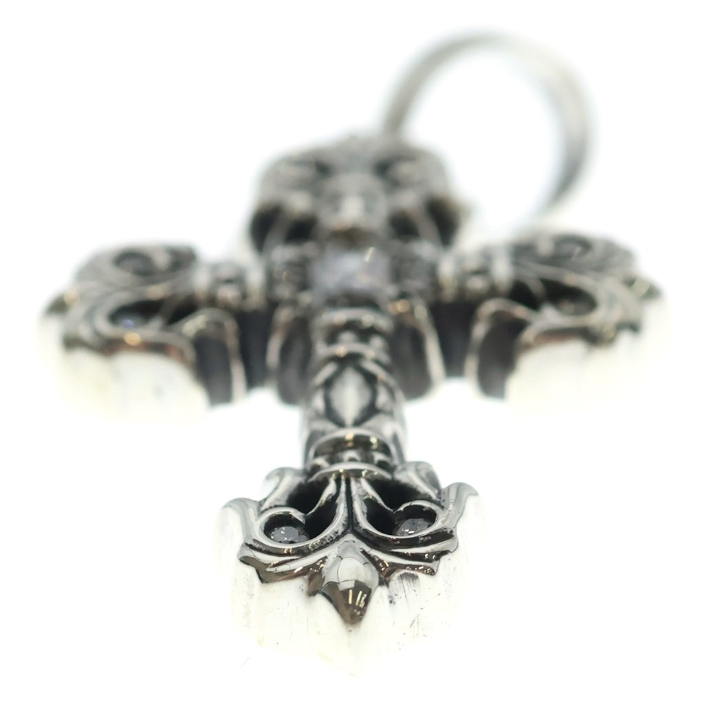 CHROME HEARTS(クロムハーツ) FILIG CROSS-XSM W BALE P D フィリグリークロスXSベイル wベイル PAVEダイヤ シルバーネックレストップ
