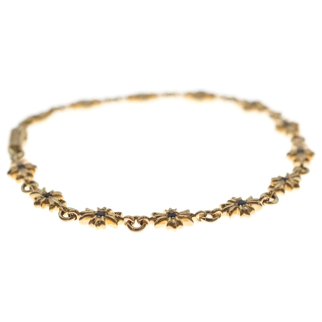 CHROME HEARTS(クロムハーツ) 22K TNY E CH PLS P SAP タイニーECHプラス PAVEサファイア ゴールドブレスレット