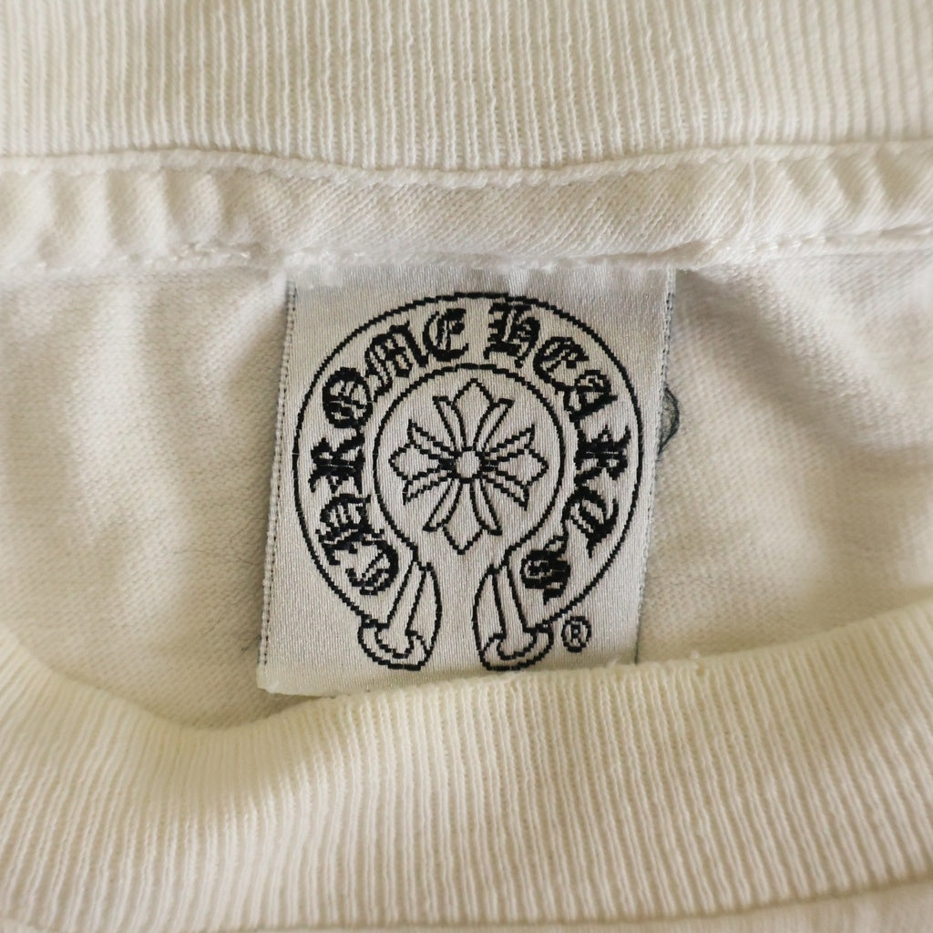 CHROME HEARTS(クロムハーツ) OLD S/S 英字ロゴ バックアメリカンスクロールラベルプリント 半袖Tシャツカットソー ホワイト