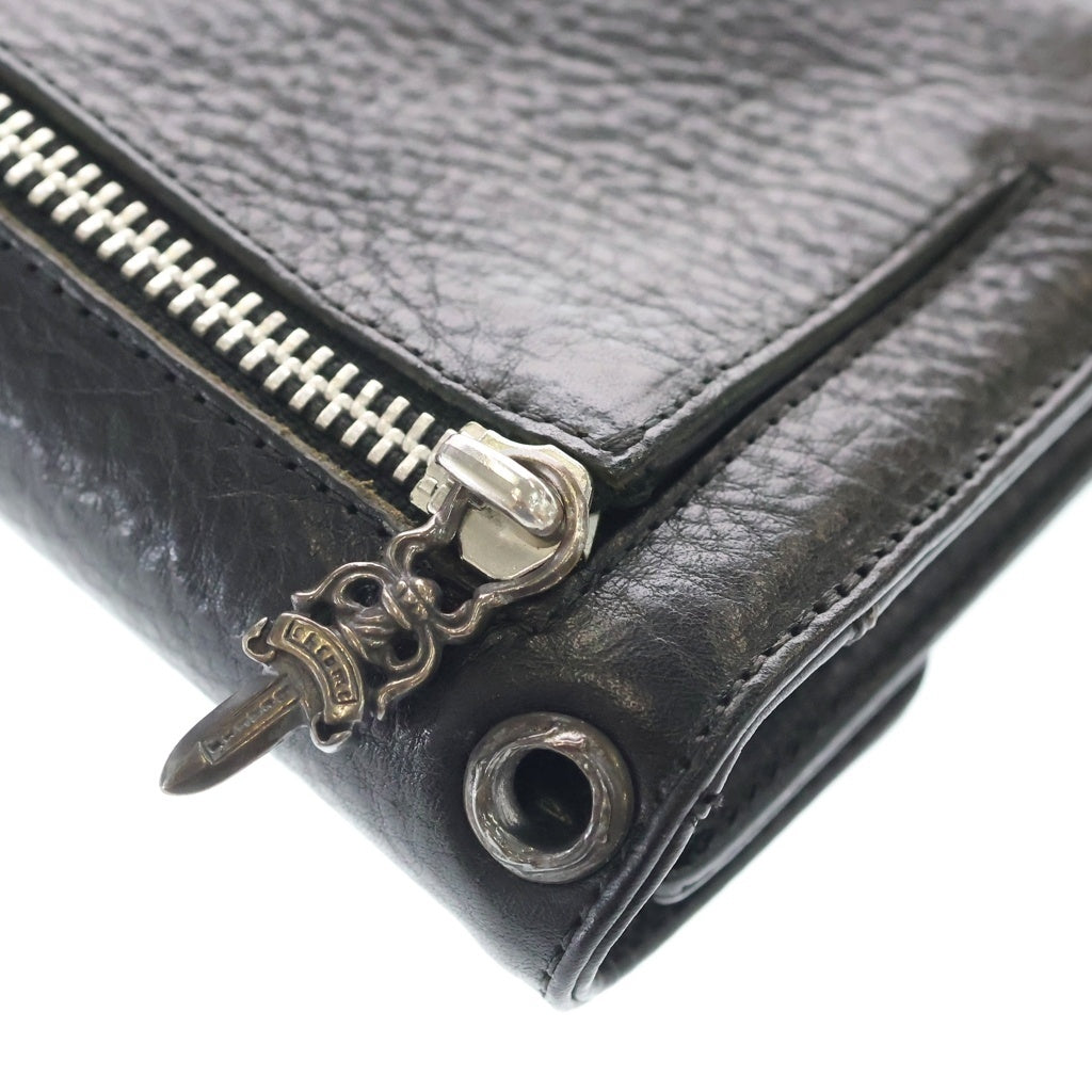 CHROME HEARTS(クロムハーツ) WAVE ウェーブ レザーウォレット 財布 ブラック