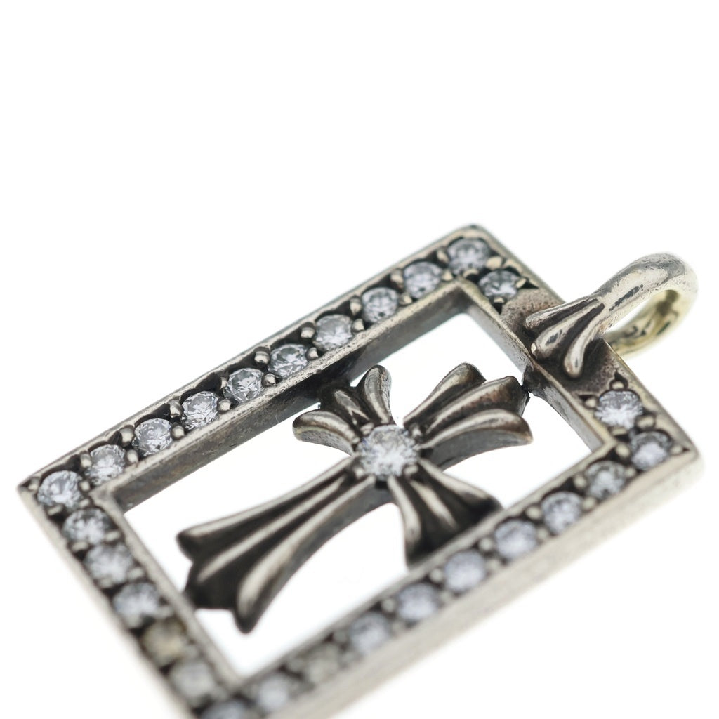 CHROME HEARTS(クロムハーツ) FRMD OPN BBYFAT P D フレームドオープン PAVEダイヤ シルバーネックレストップ