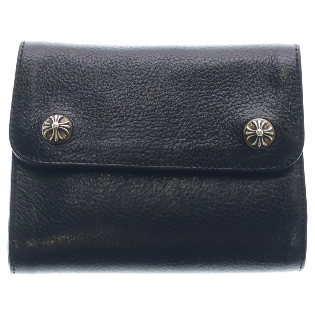 CHROME HEARTS(クロムハーツ) WAVE MINI ウェーブミニ コンパクトウォレット ブラック 三つ折り財布