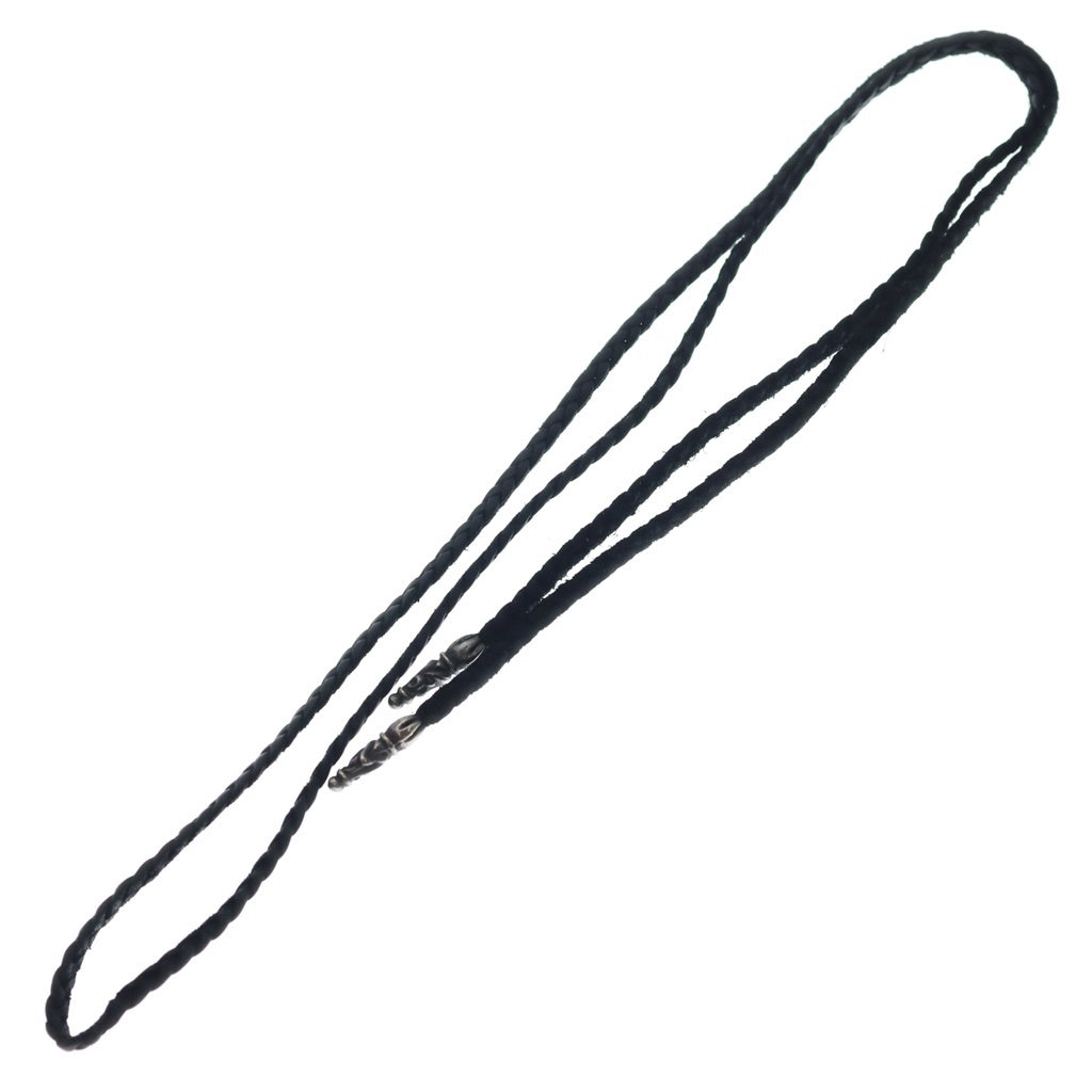 CHROME HEARTS(クロムハーツ) LEATHER BRAID SCROLL ネックレス レザーブレイドネックレス ブラック/シルバー BCA377