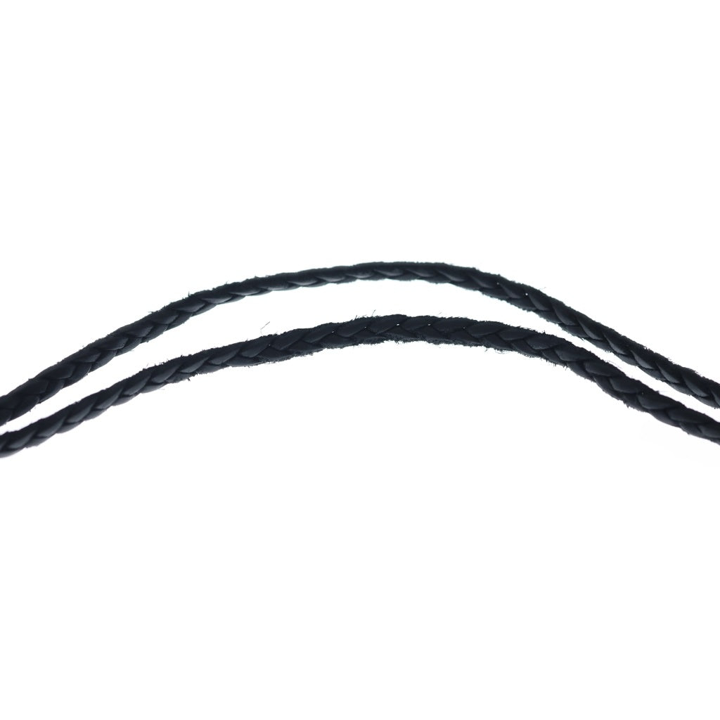 CHROME HEARTS(クロムハーツ) LEATHER BRAID SCROLL ネックレス レザーブレイドネックレス ブラック/シルバー BCA377