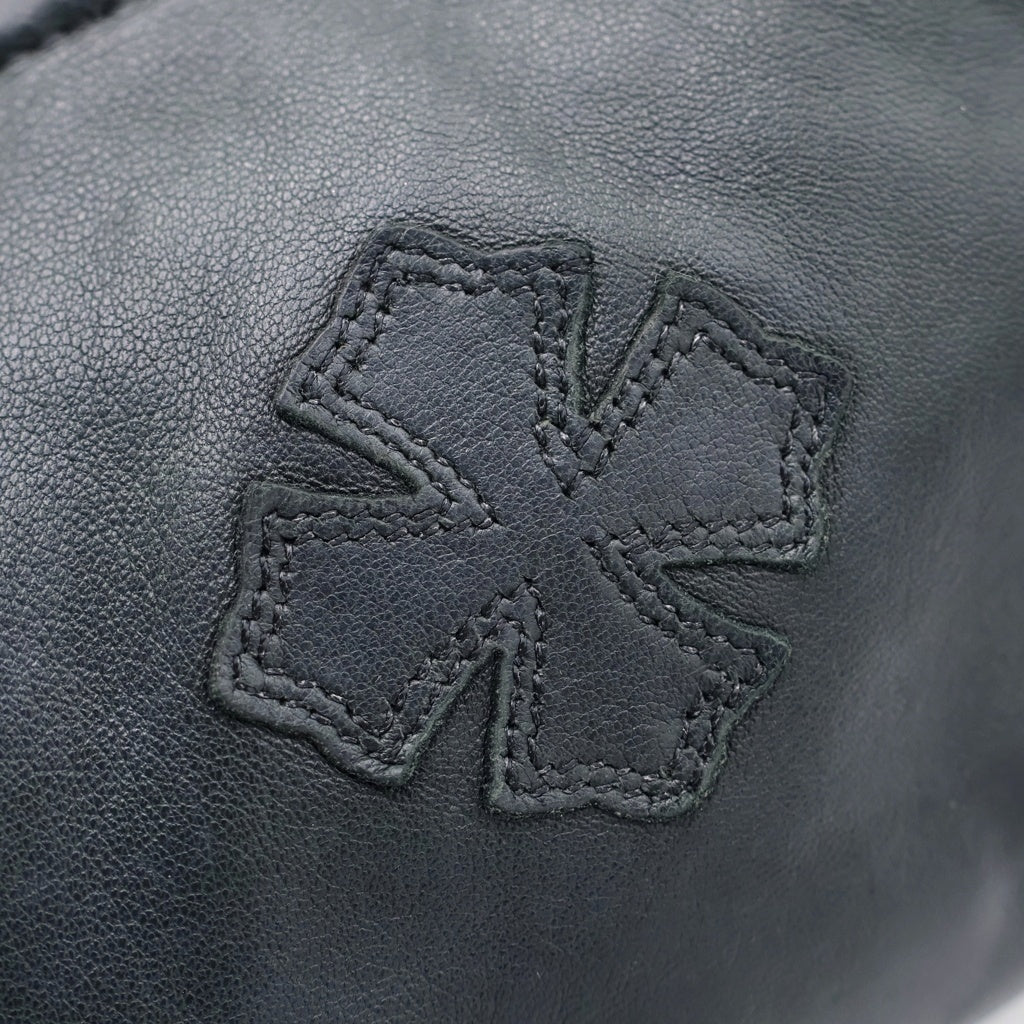 CHROME HEARTS(クロムハーツ) CHプラスパッチ付き ダガージップレザーコスメポーチ レディース