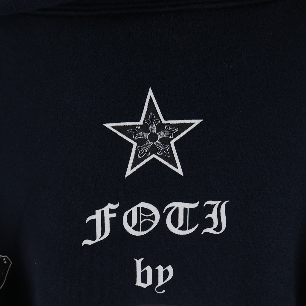 CHROME HEARTS(クロムハーツ) OLD FOTI オールド 裏地サーマル フォティ プリント ダガージップ ジップアップパーカー ブラック