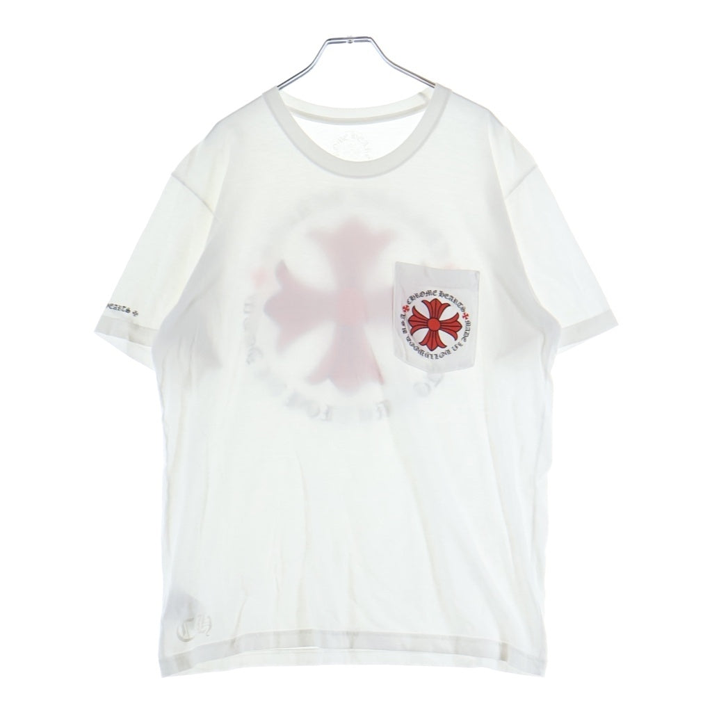 CHROME HEARTS(クロムハーツ) Made In Hollywood CH T-SHIRT CHプラス プリント クルーネック 半袖ポケットTシャツ カットソー ホワイト