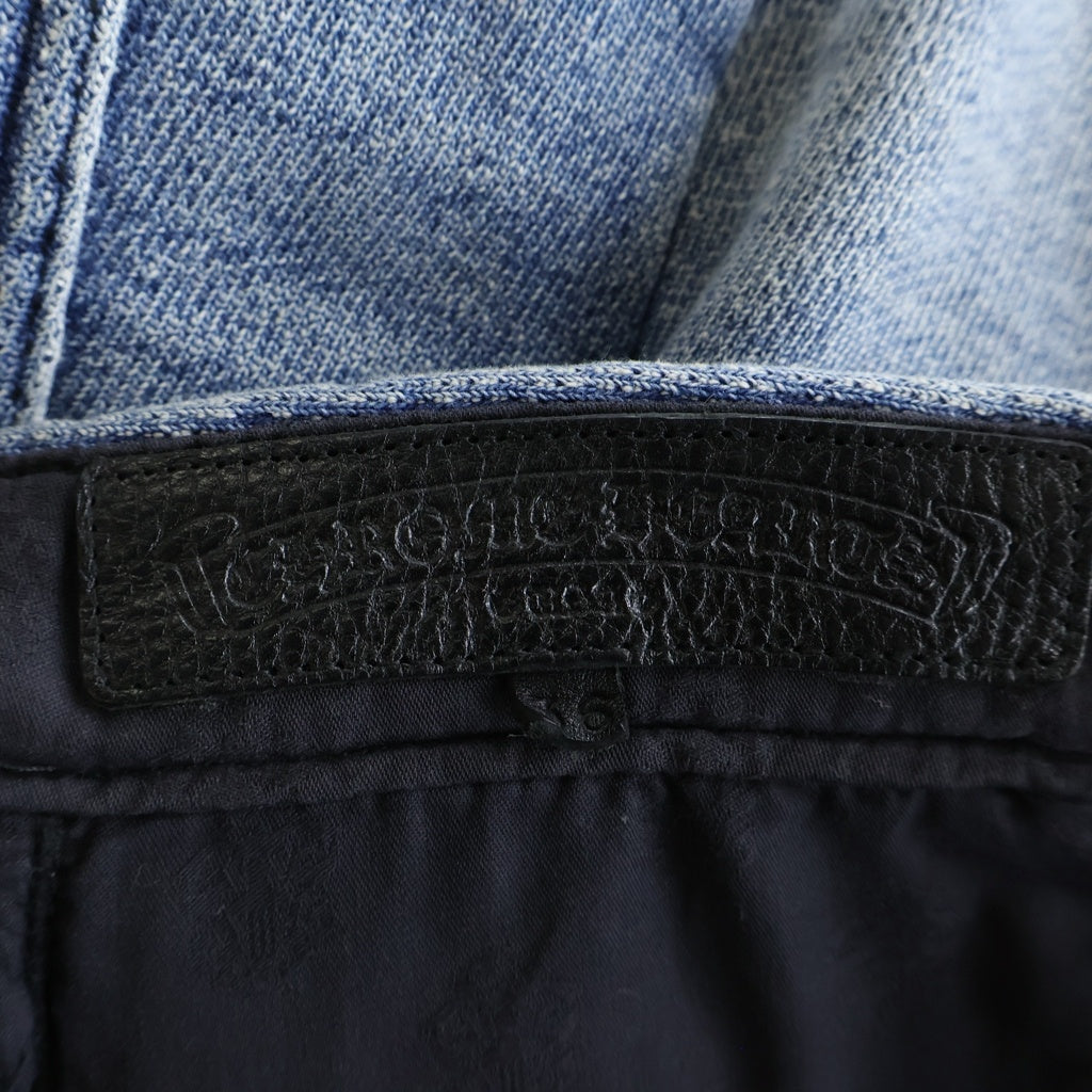 CHROME HEARTS(クロムハーツ) クロスボールボタン コットンスウェットパンツ インディゴ