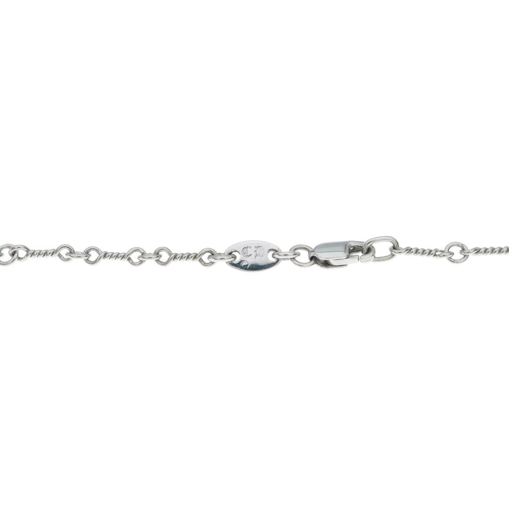 CHROME HEARTS(クロムハーツ) 18K SAFETY PIN NECKLACE セーフティピン ツイストチェーン 1エメラルド ホワイトゴールドネックレス