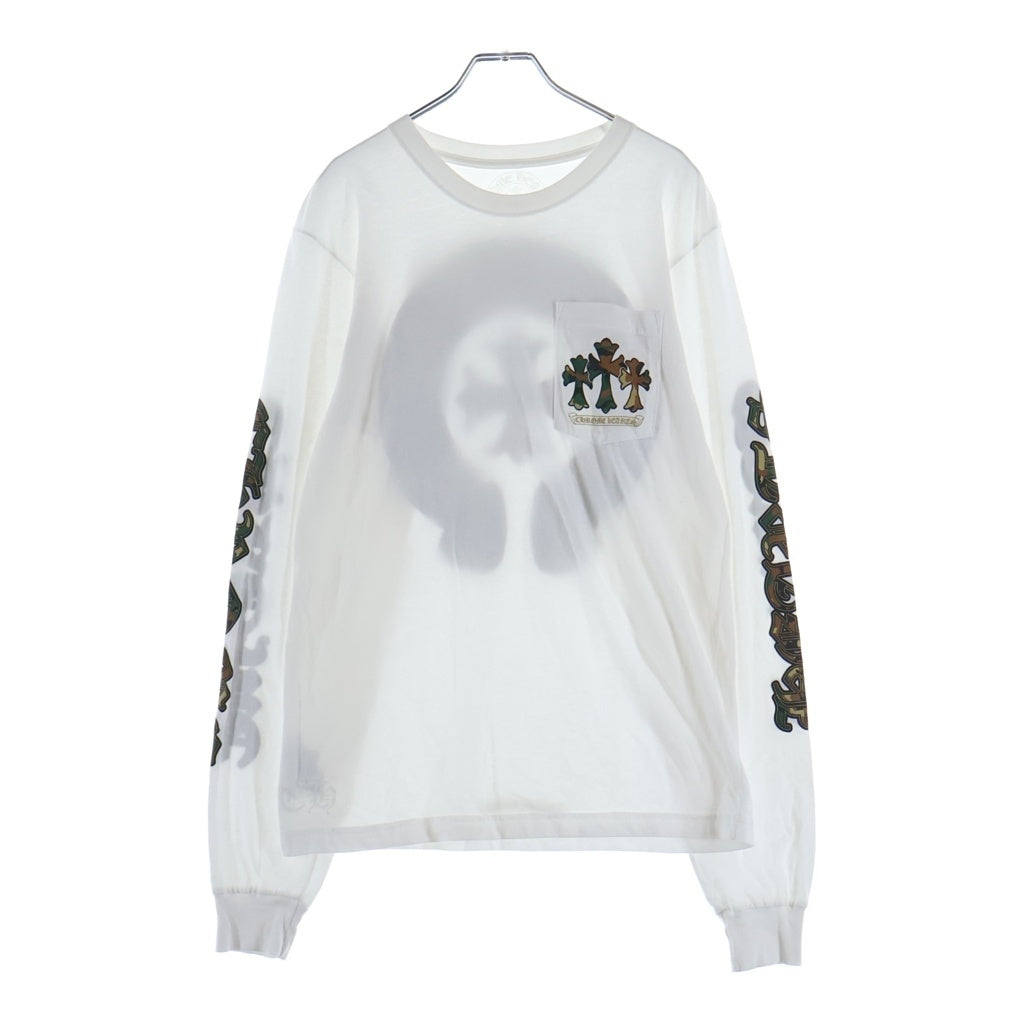 CHROME HEARTS(クロムハーツ) CAMO HORSE SHOE カモホースシュー バックプリント長袖Tシャツ ホワイト
