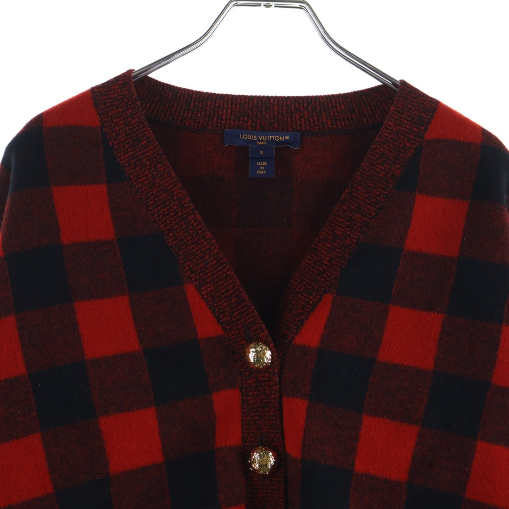 LOUIS VUITTON(ルイヴィトン) 25AW RW252WB C88 ウール グラフィックチェック カーディガン レディース ブラック/レッド
