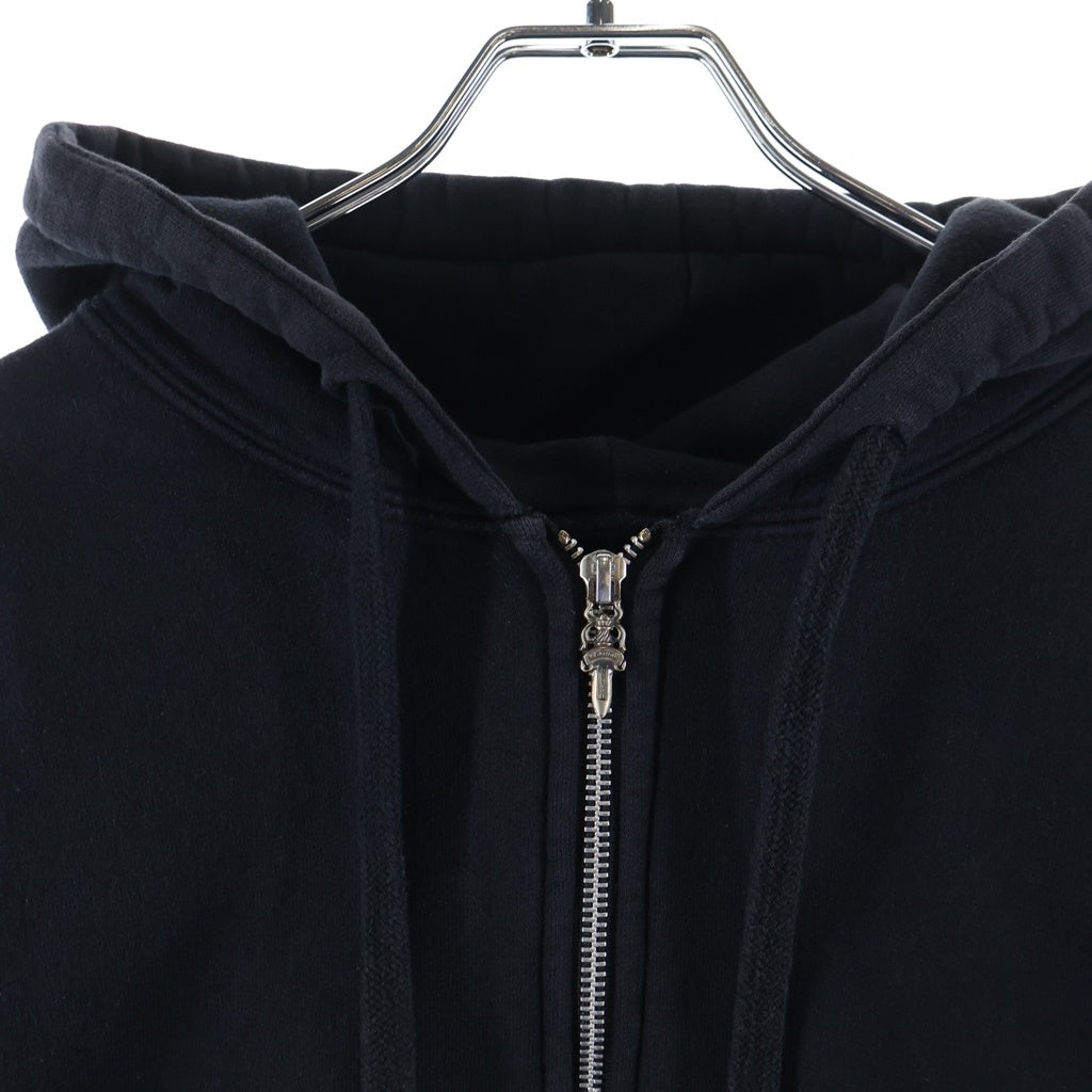CHROME HEARTS(クロムハーツ) SWTSHRT HD ZIP アームロゴプリント 裏地サーマル ジップアップパーカー ブラック