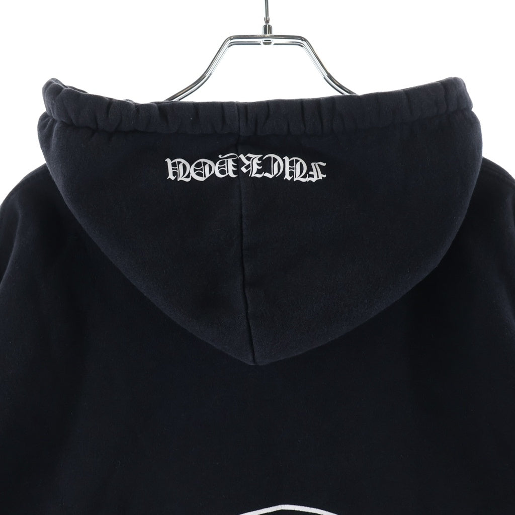 CHROME HEARTS(クロムハーツ) SWTSHRT HD ZIP アームロゴプリント 裏地サーマル ジップアップパーカー ブラック