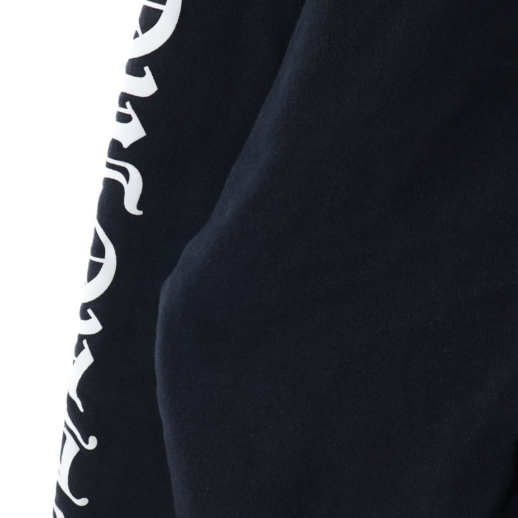 CHROME HEARTS(クロムハーツ) SWTSHRT HD ZIP アームロゴプリント 裏地サーマル ジップアップパーカー ブラック