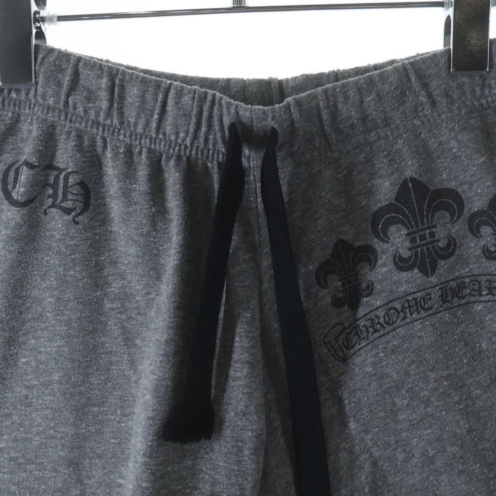 CHROME HEARTS(クロムハーツ) SWEAT PANTS BSフレア スクロールラベルプリント グレー
