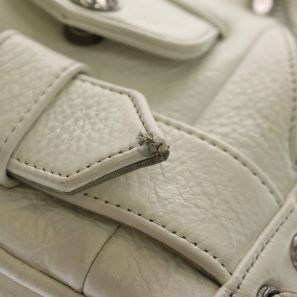 CHROME HEARTS(クロムハーツ) JJ DEAN SML レザーライダースハンドバッグ ホワイト