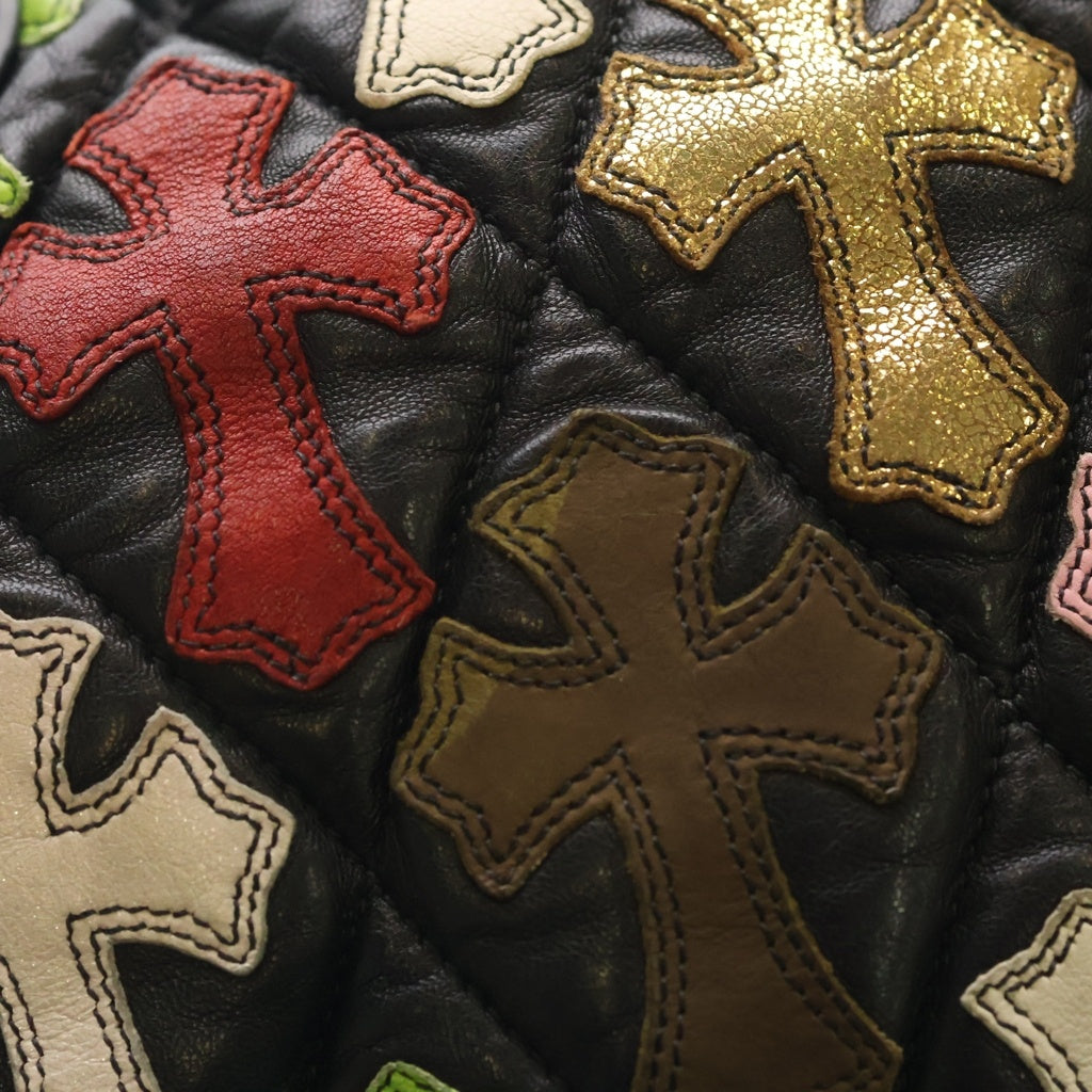 CHROME HEARTS(クロムハーツ) FS TOTE MULTI FSトート マルチクロスパッチ付きレザートートバッグ マルチ/ブラック