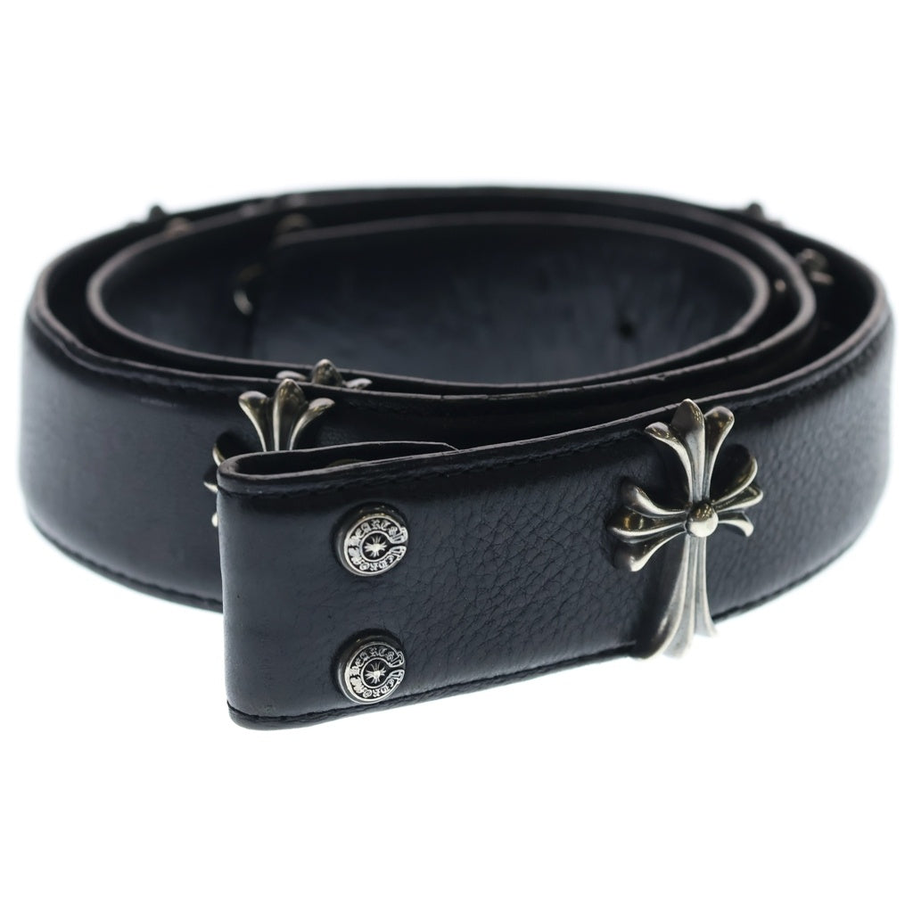 CHROME HEARTS(クロムハーツ) スモールCHクロス装飾ベルト ブラック/シルバー