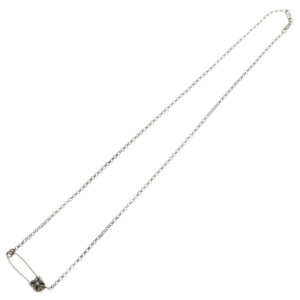 CHROME HEARTS(クロムハーツ) SAFETY PIN R20 1DIAセーフティピンロールチェーン 1ダイヤシルバーネックレス