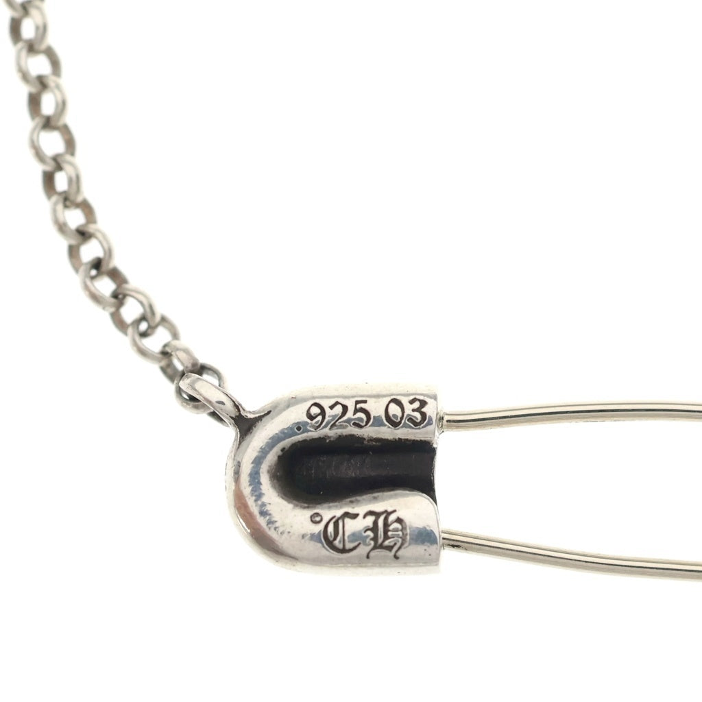 CHROME HEARTS(クロムハーツ) SAFETY PIN R20 1DIAセーフティピンロールチェーン 1ダイヤシルバーネックレス