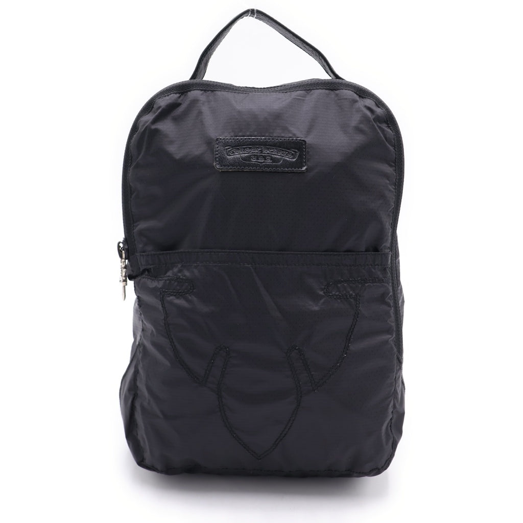 CHROME HEARTS(クロムハーツ) スクロールラベル付き ナイロン ルームシューズケース ブラック