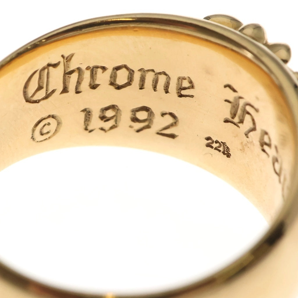 CHROME HEARTS(クロムハーツ) 22K FLRL CRS P D 22Kフローラルクロス PAVEダイヤ ゴールドリング