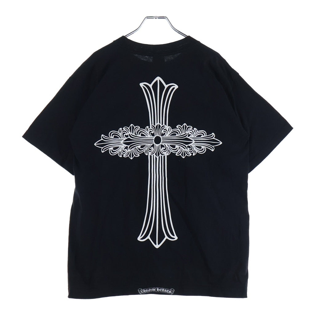 CHROME HEARTS(クロムハーツ) OLD S/S TEE フローラルバックプリント クルーネック 半袖Tシャツ ブラック