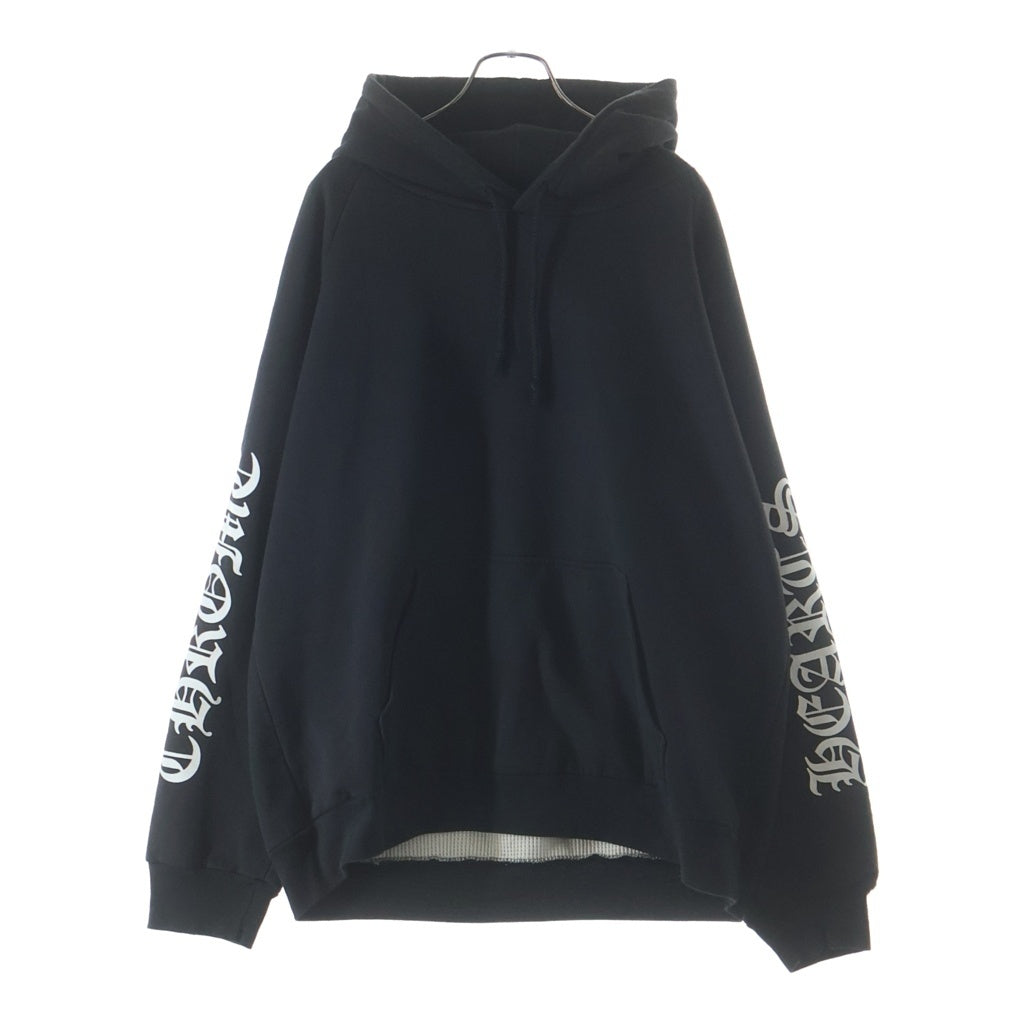 CHROME HEARTS(クロムハーツ) OLD THRML HD PLVR 裏地サーマル アームプリント バックスクロールラベル フーディー プルオーバーパーカー ブラック