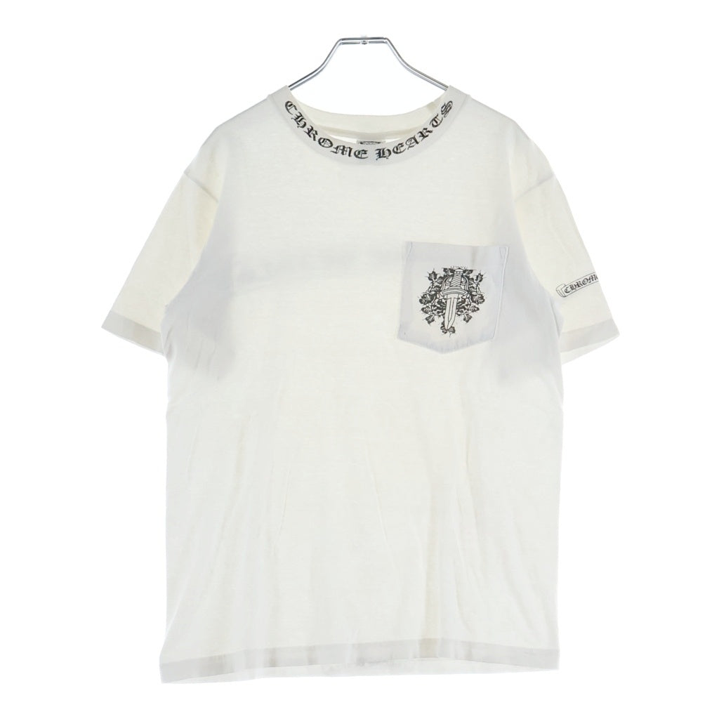 CHROME HEARTS(クロムハーツ) OLD S/S オールド ネックロゴ バックスクロールラベルプリント 半袖Tシャツカットソー ホワイト