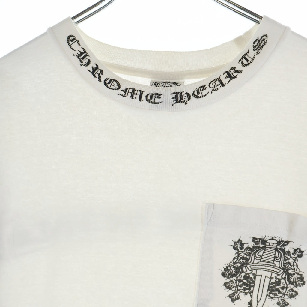 CHROME HEARTS(クロムハーツ) OLD S/S オールド ネックロゴ バックスクロールラベルプリント 半袖Tシャツカットソー ホワイト