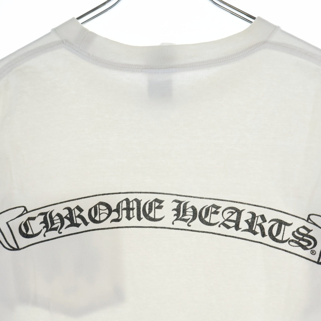 CHROME HEARTS(クロムハーツ) OLD S/S オールド ネックロゴ バックスクロールラベルプリント 半袖Tシャツカットソー ホワイト